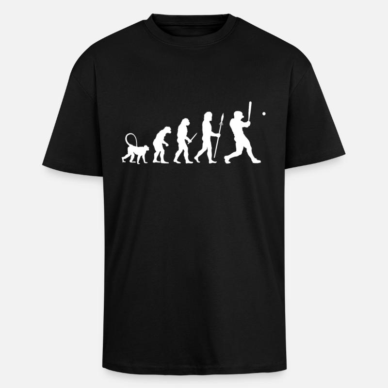 Evolution des Baseball - Oversized Heavyweight Unisex T-Shirt - Schwarz