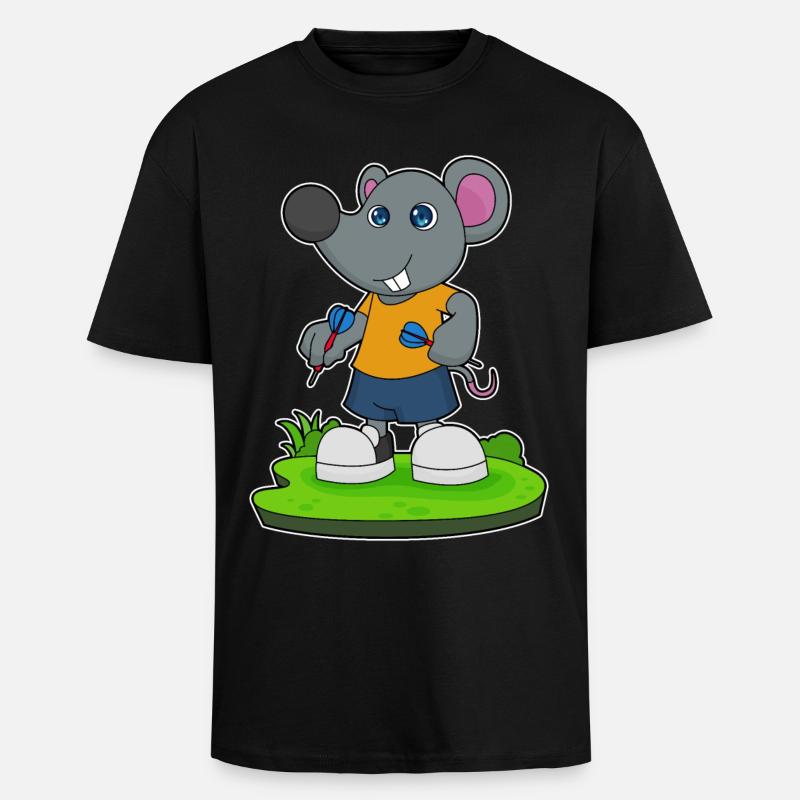 Maus Dart Dartpfeil - Oversized Heavyweight Unisex T-Shirt - Schwarz