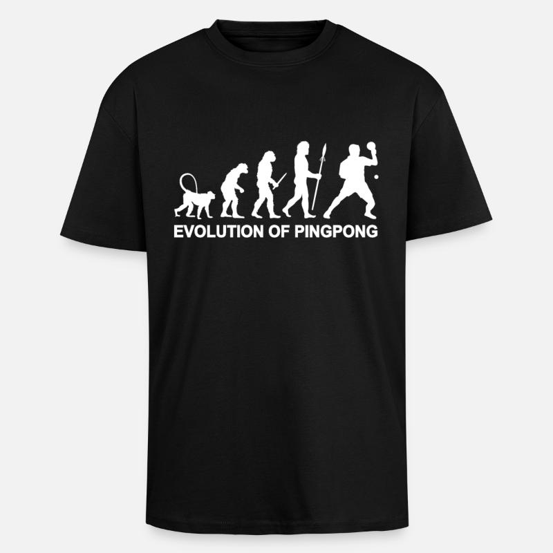 Ping Pong Evolution - Unisex Oversized Heavyweight T-shirt - black