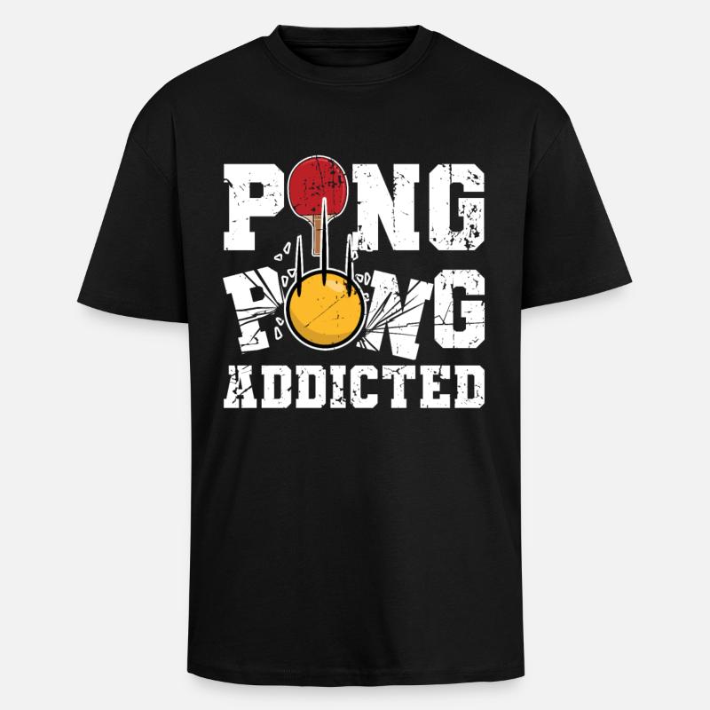 Lustiger Ping Pong Spruch - Oversized Heavyweight Unisex T-Shirt - Schwarz