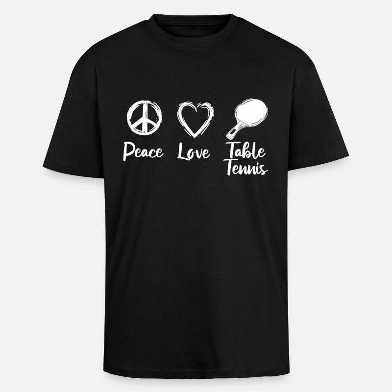 Routine de tennis de table - T-shirt unisexe oversize épais - noir