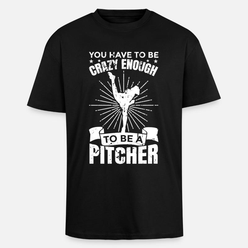 Baseball Pitcher - Oversized Heavyweight Unisex T-Shirt - Schwarz