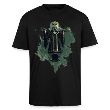 München retro look stylish - Oversized Heavyweight Unisex T-Shirt - Schwarz - Vorne - Alina (178cm) & Michal (187cm)