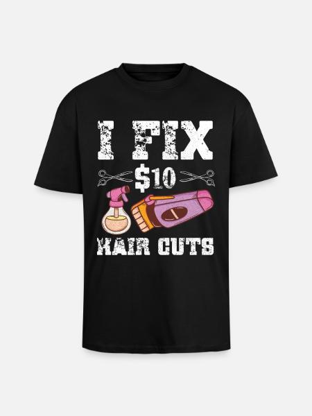 Barbier Coiffeur Coiffeur Coiffeur Barbier - T-shirt unisexe oversize épais - noir