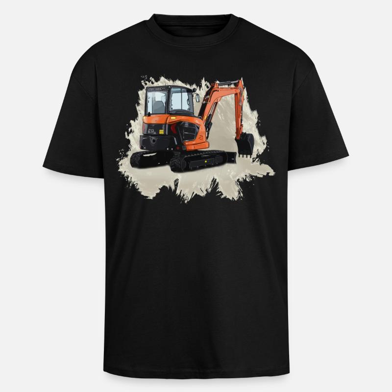 Minibagger - Oversized Heavyweight Unisex T-Shirt - Schwarz