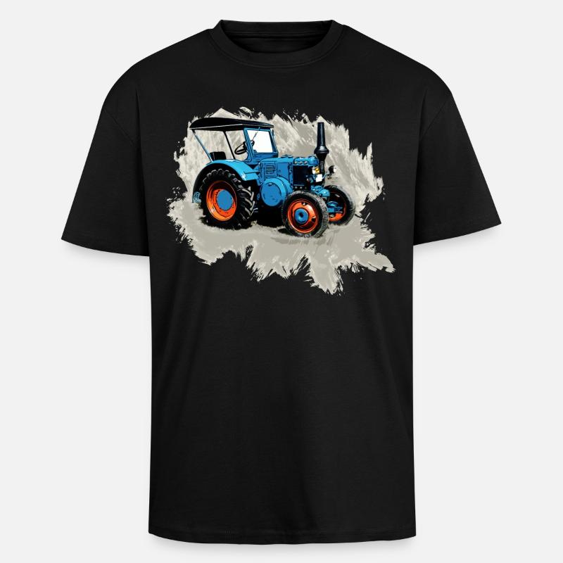 Tracteur Lanz - T-shirt unisexe oversize épais - noir