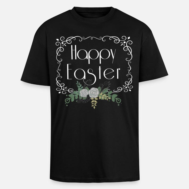 Happy Easter - Oversized Heavyweight Unisex T-Shirt - Schwarz