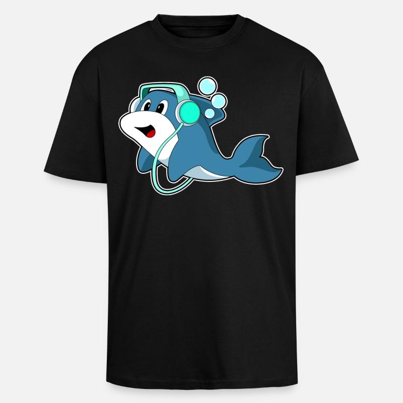Musique casque Delfin - T-shirt unisexe oversize épais - noir