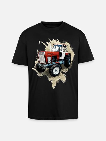 Tractor Fortschritt ZT 300 - Camiseta unisex oversize de tejido grueso - negro