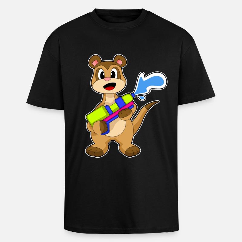 Erdmännchen Wasserpistole - Oversized Heavyweight Unisex T-Shirt - Schwarz