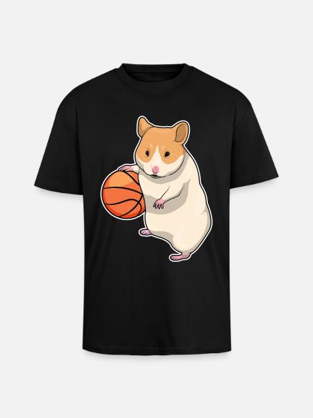 Hamster Basketteur Basketteur - T-shirt unisexe oversize épais - noir