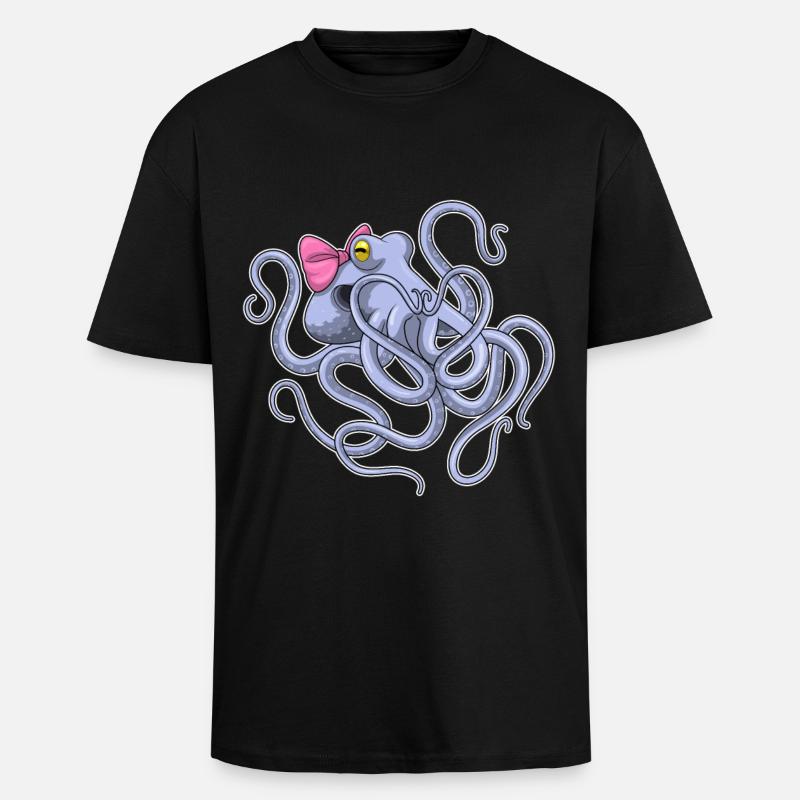 Octopus Loop - Unisex Oversized Heavyweight T-shirt - black