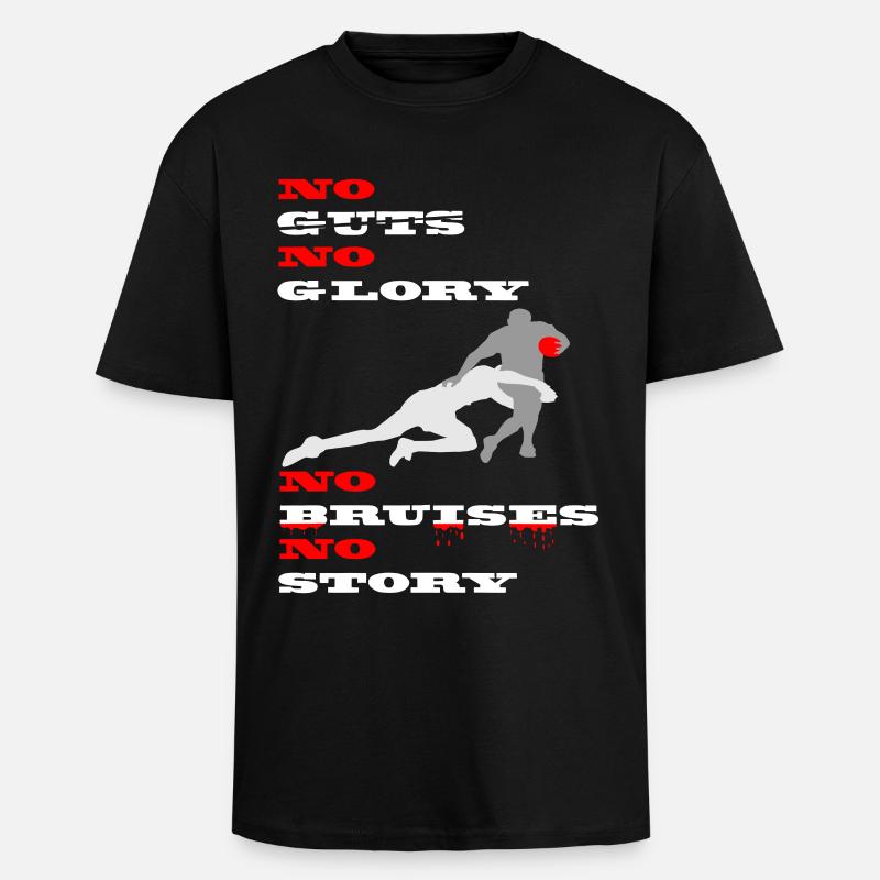 No guts no glory - Oversized Heavyweight Unisex T-Shirt - Schwarz