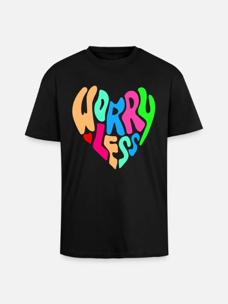 S’inquiéter moins, c’est le conseil # - T-shirt unisexe oversize épais - noir