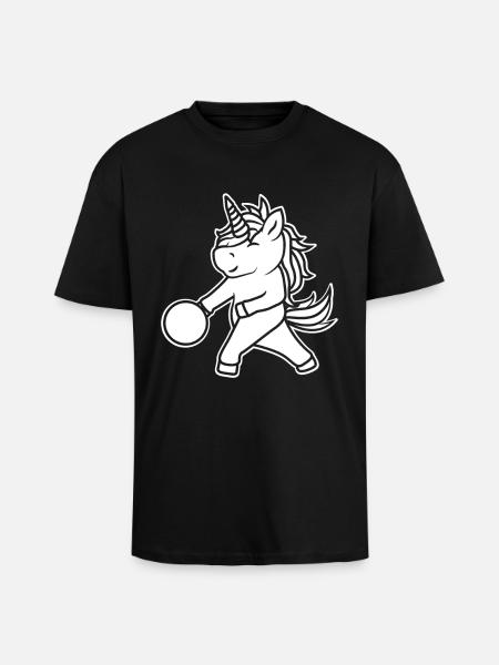 Einhorn Bowler Kinder - Oversized Heavyweight Unisex T-Shirt - Schwarz