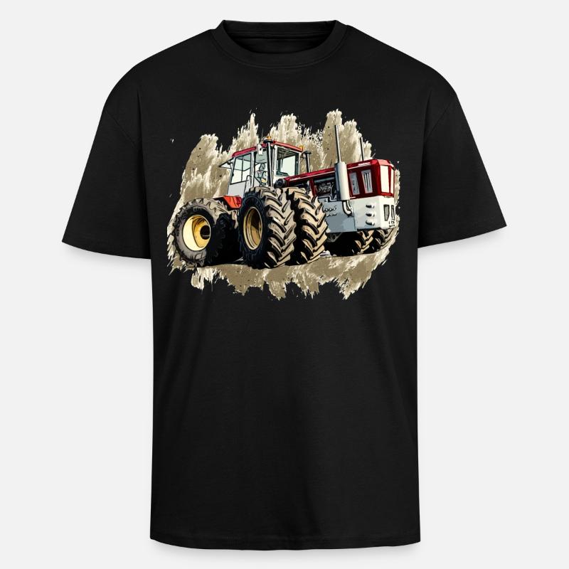 Tracteur Géant - T-shirt unisexe oversize épais - noir