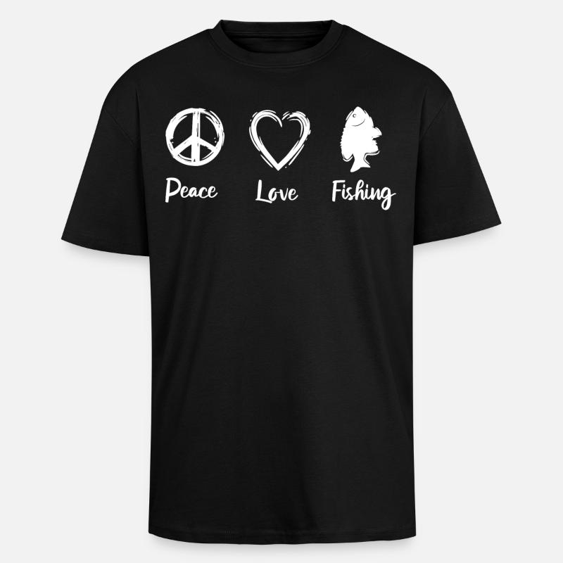 Amour de la pêche - T-shirt unisexe oversize épais - noir