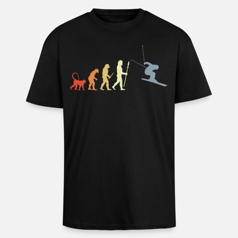 Entwicklung eines Skifahrers - Oversized Heavyweight Unisex T-Shirt - Schwarz