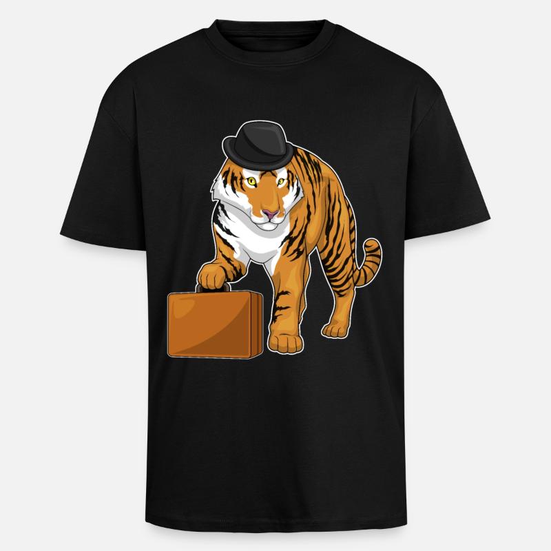 Porte-documents Tiger - T-shirt unisexe oversize épais - noir