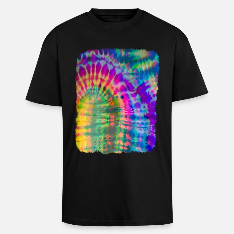 Tie Dye Batik - T-shirt unisexe oversize épais - noir