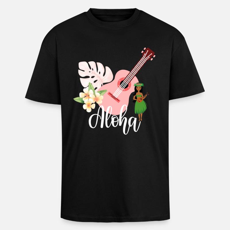 Aloha - Oversized Heavyweight Unisex T-Shirt - Schwarz
