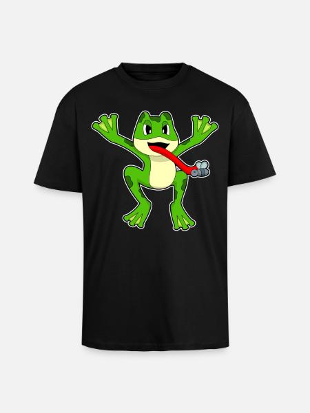 Frog fly - Unisex Oversized Heavyweight T-shirt - black