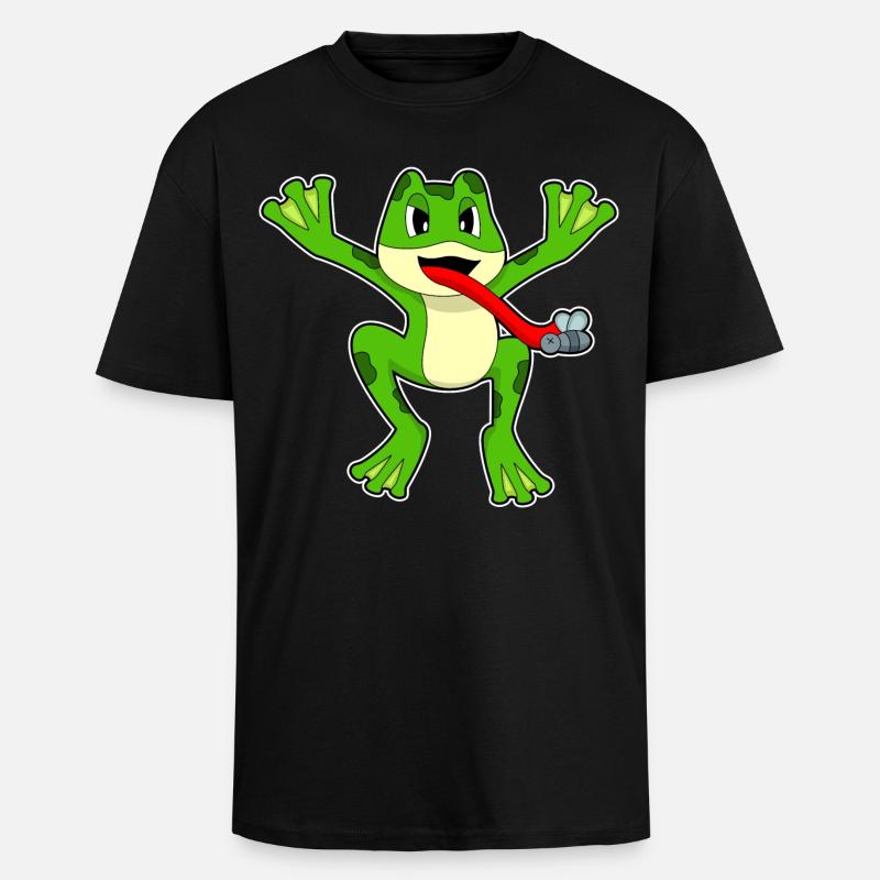 Frosch Fliege - Oversized Heavyweight Unisex T-Shirt - Schwarz