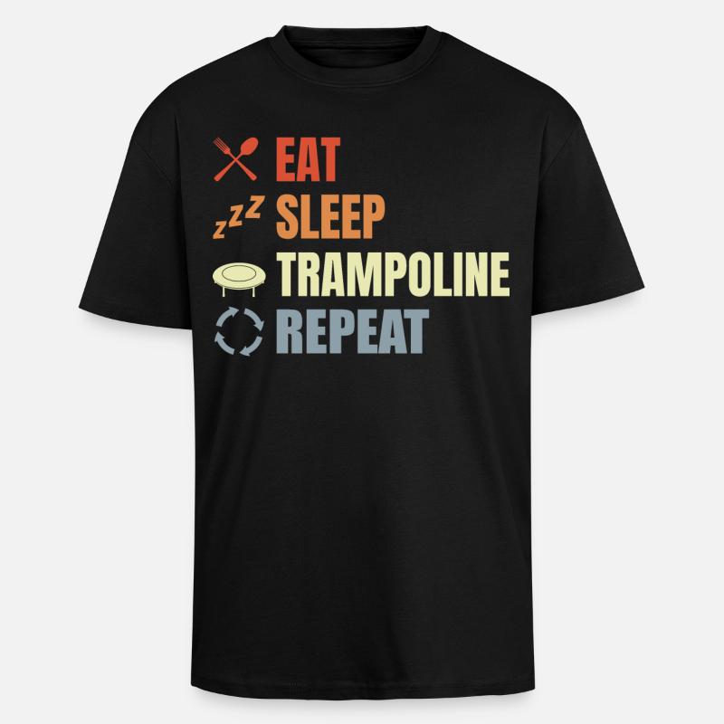 Routine de saut de trampoline - T-shirt unisexe oversize épais - noir