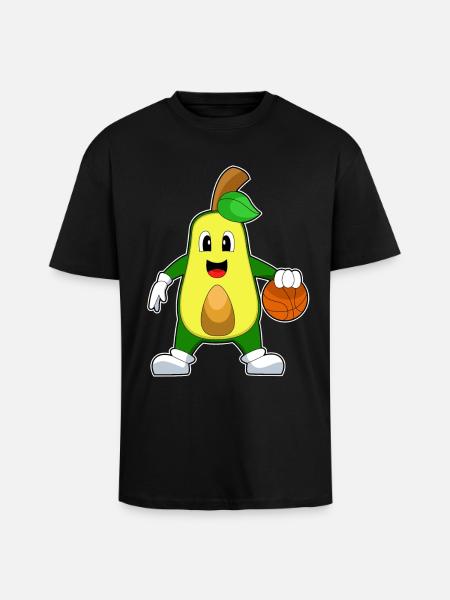 Avocado Basketball Player Basketball - Unisex Oversized Heavyweight T-shirt - black