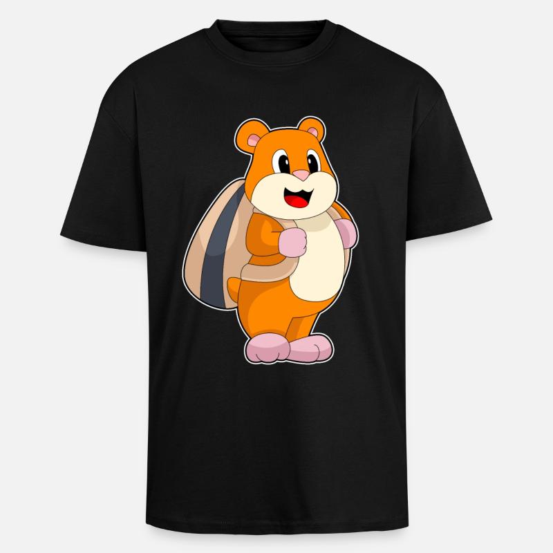 Hamster Samen Rucksack - Oversized Heavyweight Unisex T-Shirt - Schwarz