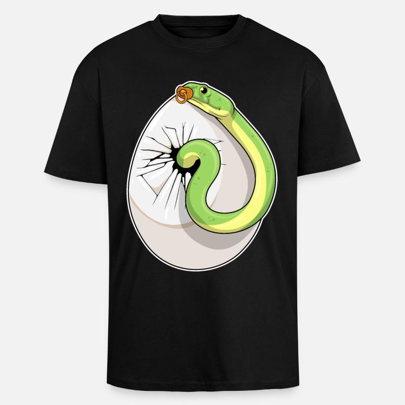 Schlange Ei Schnuller - Oversized Heavyweight Unisex T-Shirt - Schwarz