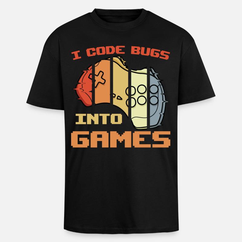 Blague de programmeur de jeu - T-shirt unisexe oversize épais - noir