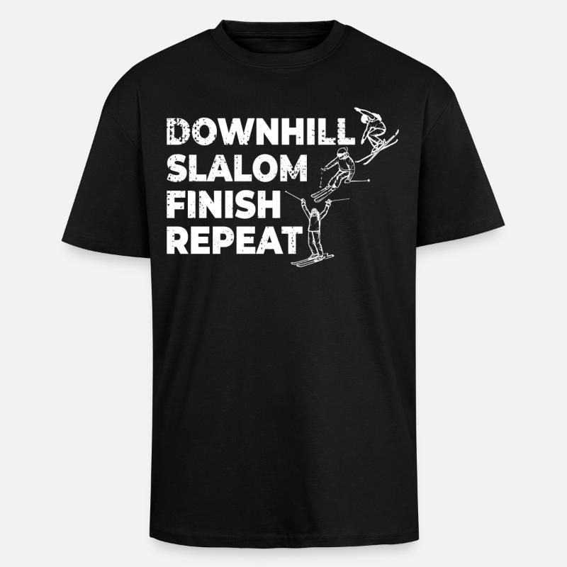 Alpinski - Oversized Heavyweight Unisex T-Shirt - Schwarz