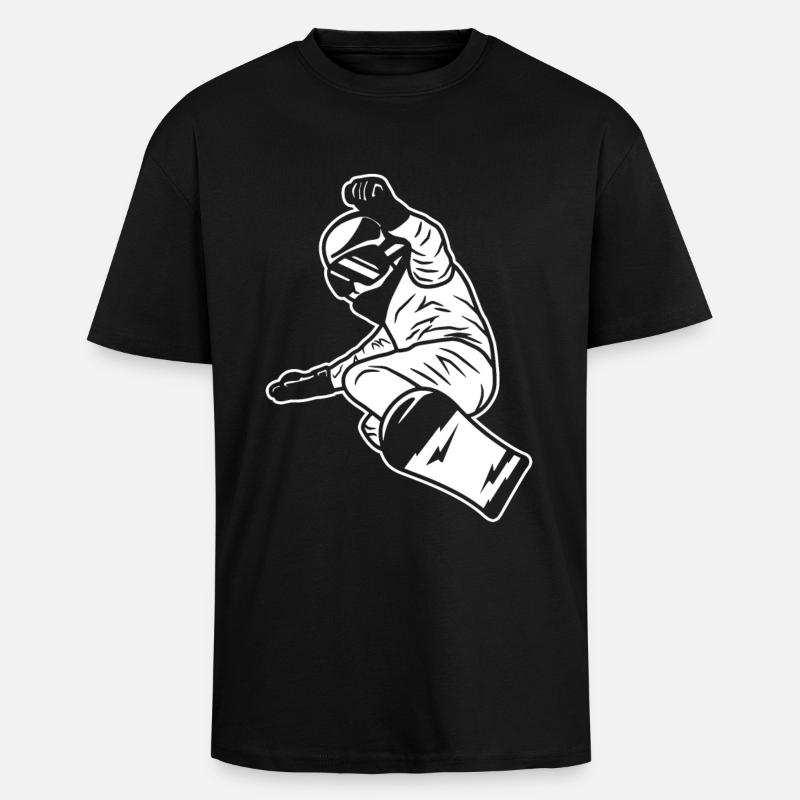 Snowboard Junge - Oversized Heavyweight Unisex T-Shirt - Schwarz