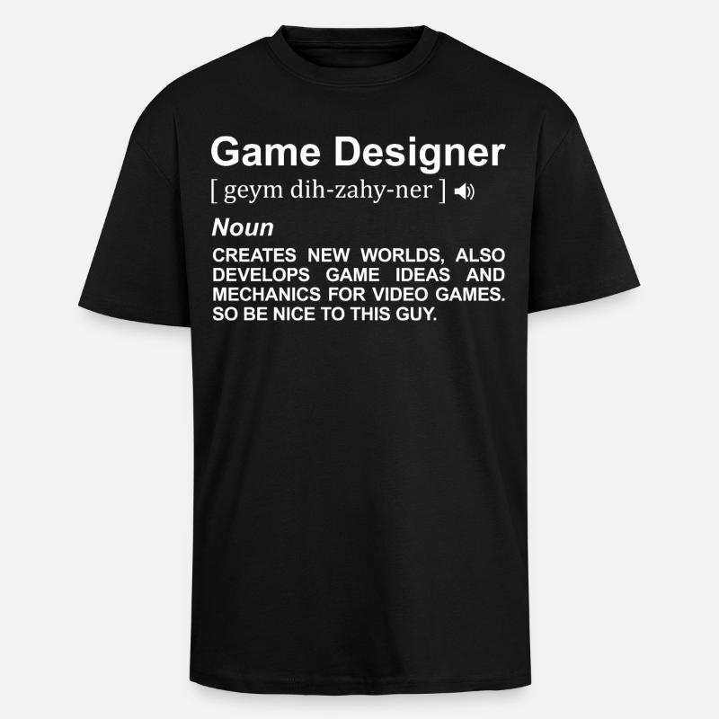 Signification du concepteur de jeu - T-shirt unisexe oversize épais - noir