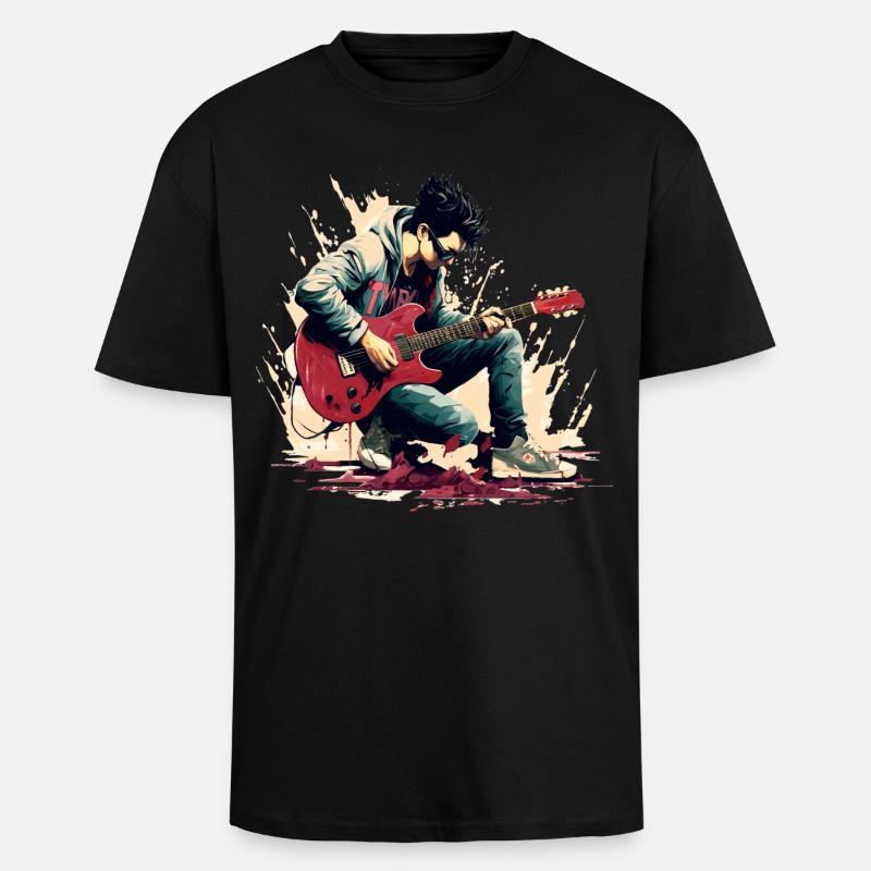 Gitarrist - Oversized Heavyweight Unisex T-Shirt - Schwarz
