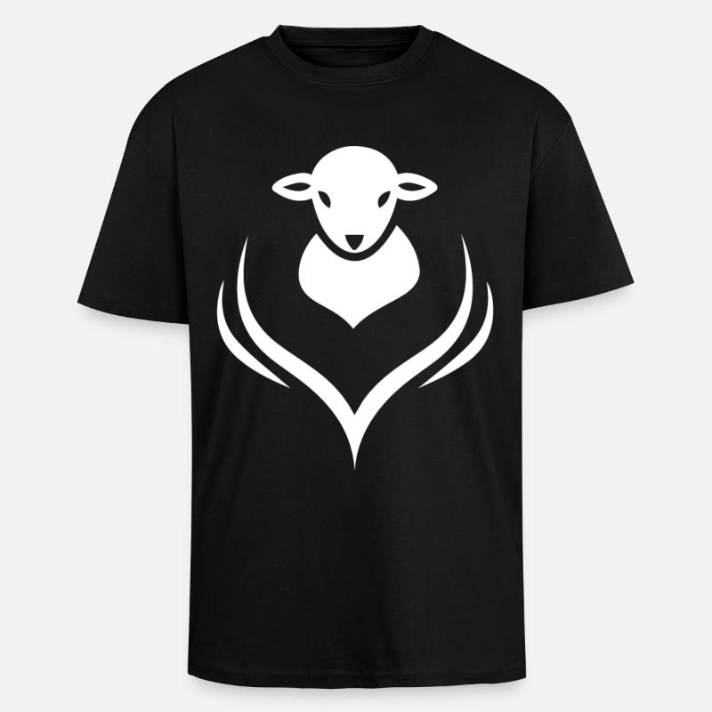 Lamb Lamb Sheep Shepherd - Unisex Oversized Heavyweight T-shirt - black
