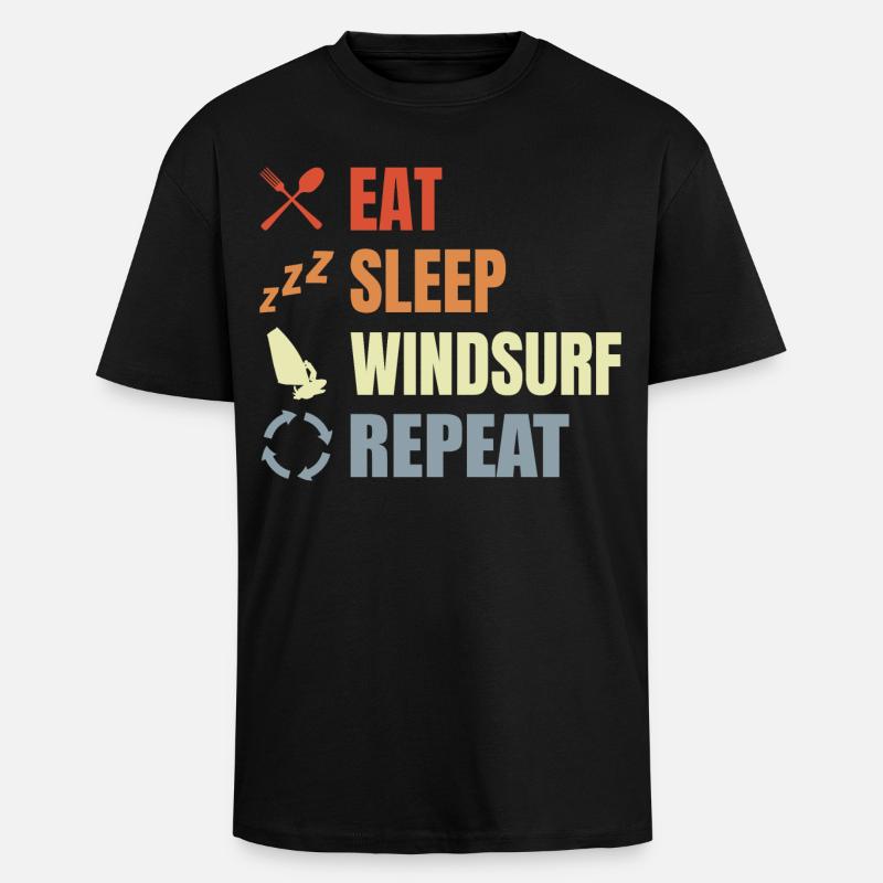 Windsurfer Routine - Unisex Oversized Heavyweight T-shirt - black