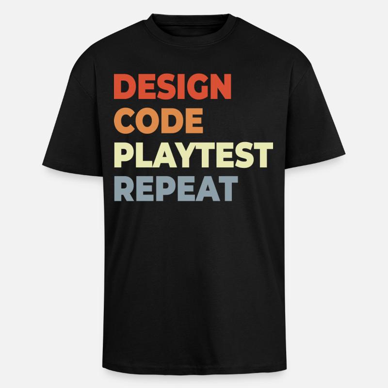 Spielentwicklung Workflow - Oversized Heavyweight Unisex T-Shirt - Schwarz
