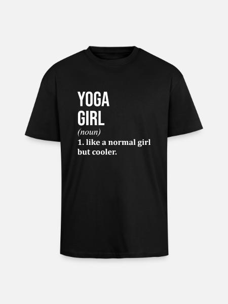 Yoga Girl Funny Quote - Unisex Oversized Heavyweight T-shirt - black