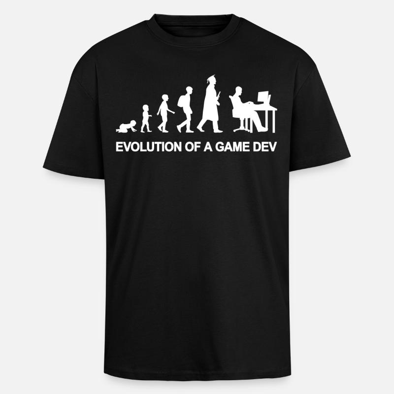Évolution des développeurs de jeux - T-shirt unisexe oversize épais - noir