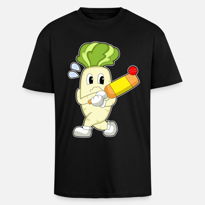 Radieschen Cricket Cricketschläger - Oversized Heavyweight Unisex T-Shirt - Schwarz
