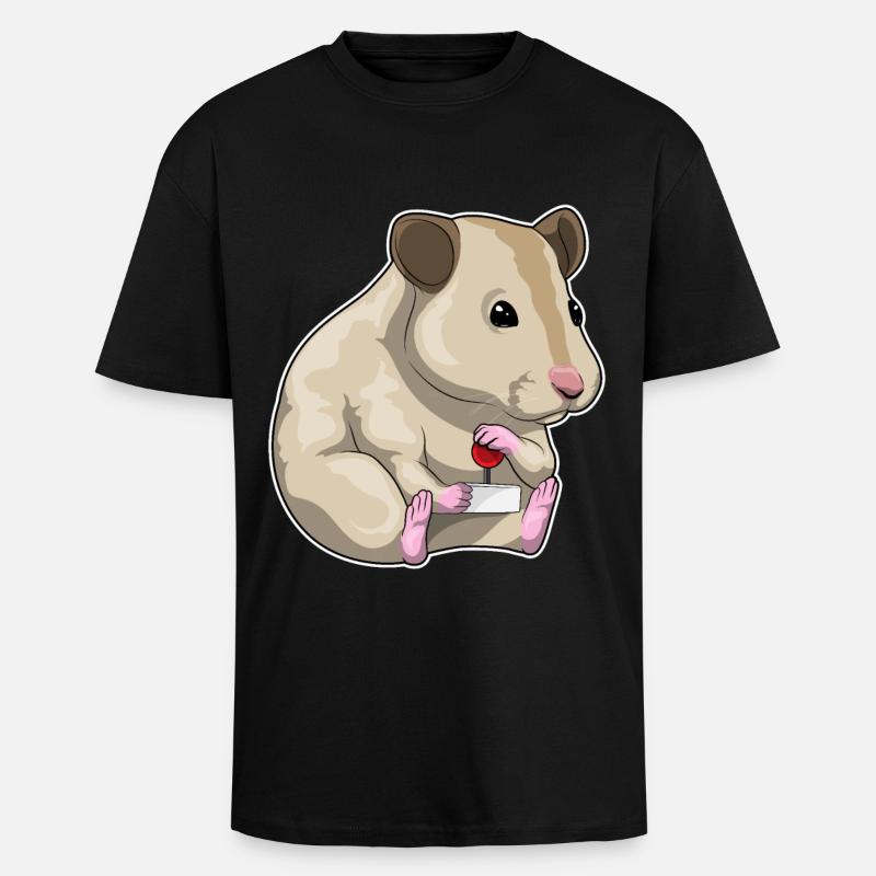 Hamster Gamer Controller - Oversized Heavyweight Unisex T-Shirt - Schwarz
