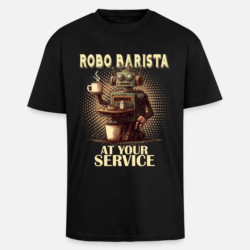 Robobarista Robot de cuisson de café - T-shirt unisexe oversize épais - noir