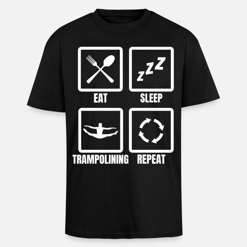 Trampolinist Routine - Oversized Heavyweight Unisex T-Shirt - Schwarz