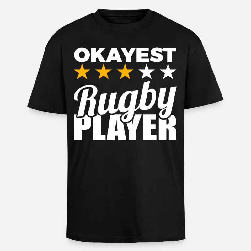 Witziger Rugbyspieler - Oversized Heavyweight Unisex T-Shirt - Schwarz