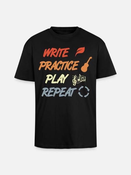 Ukulele Motivation - Oversized Heavyweight Unisex T-Shirt - Schwarz