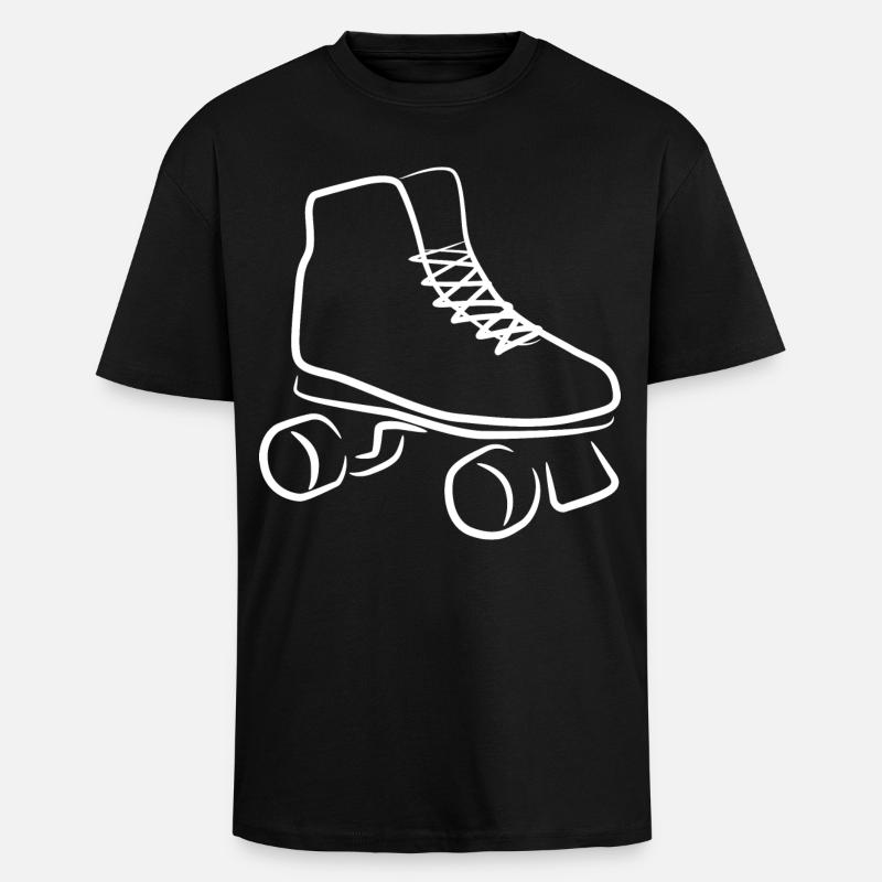 Rulleskøjter Tegning - Tyk Oversize T-shirt - sort