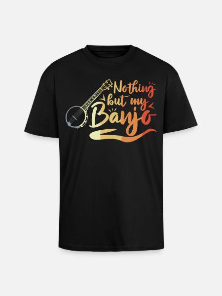 Funny banjo player saying - Unisex Oversized Heavyweight T-shirt - black