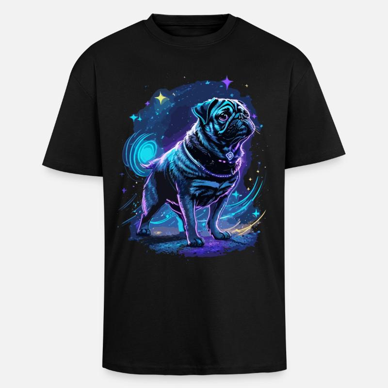 Mops Mitternachtszauber - Oversized Heavyweight Unisex T-Shirt - Schwarz